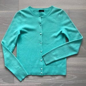 Jcrew collection cashmere pearl button cardigan sweater XS